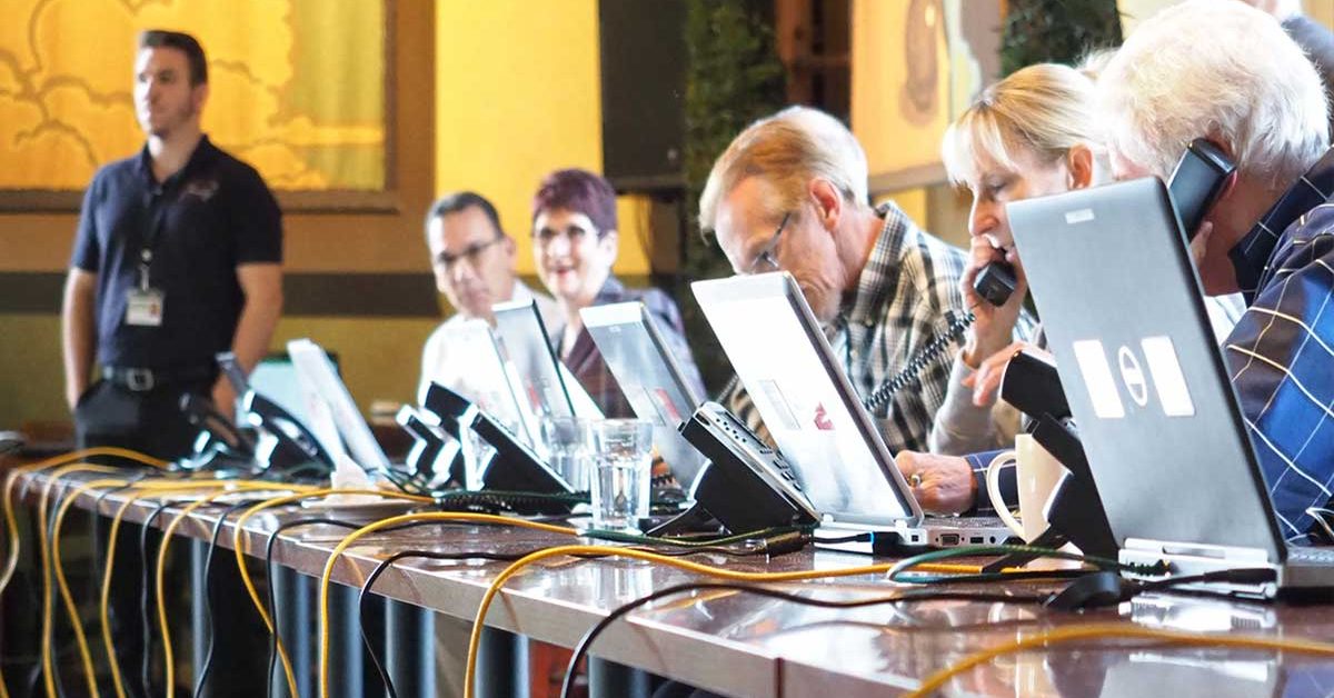 agents standing by for calls for Hunger Free in the D radiothon event