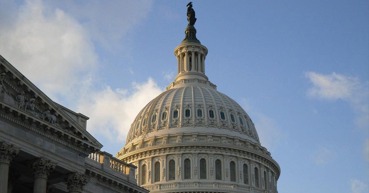 Exterior shot of the Capitol building dome